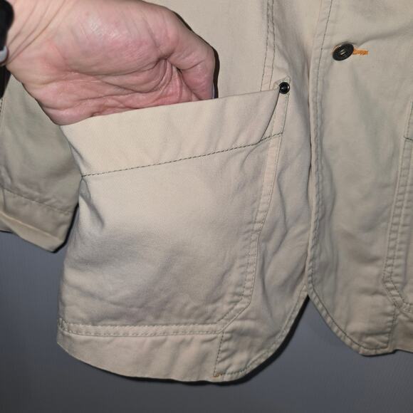 Diesel Mid-2000s Utility Cream Cotton Blazer Top-Stitched Workwear Jacket Small - Picture 6 of 8